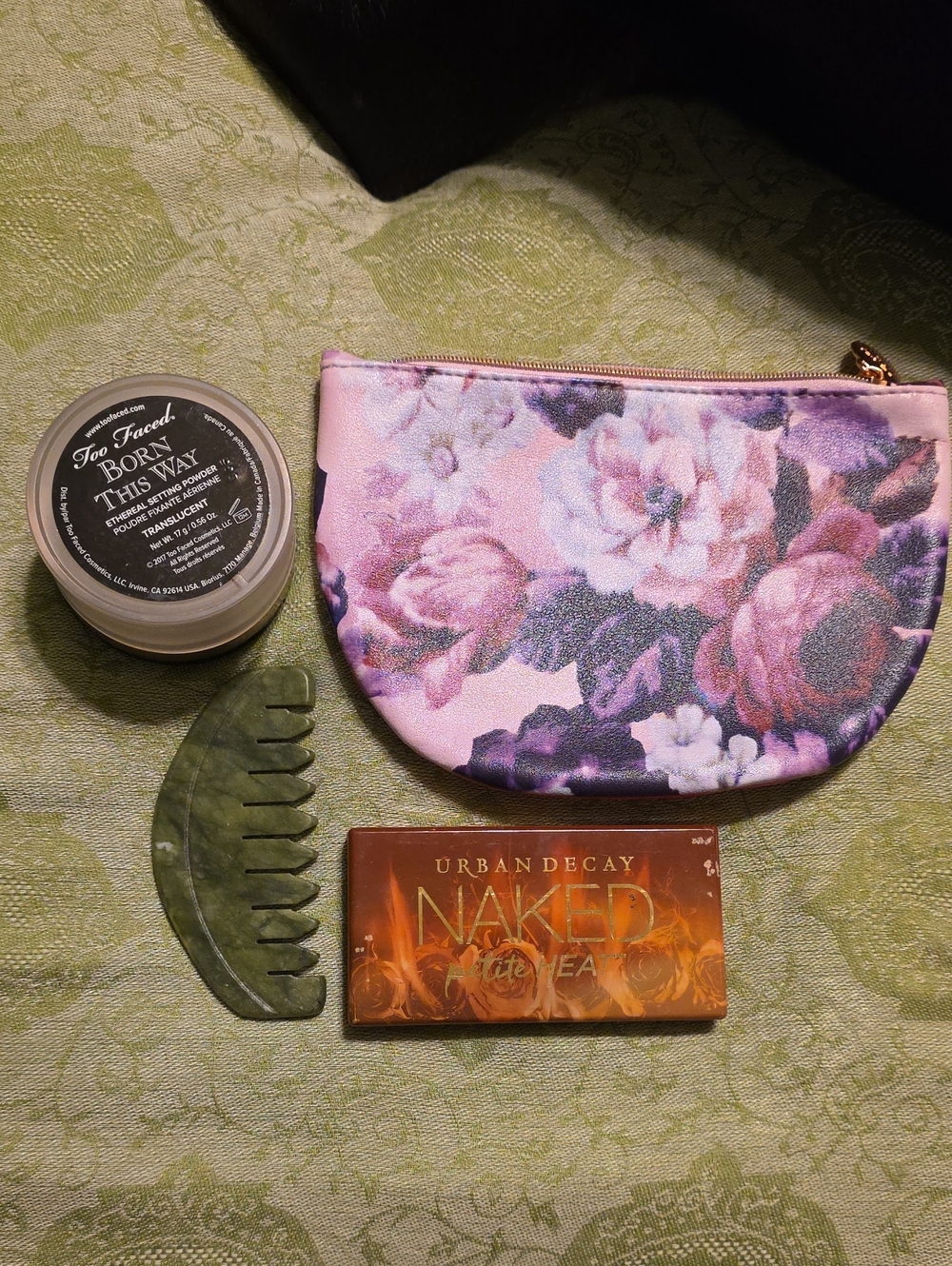 UD Naked petite Heat Pallet Floral Pink Satin Cosmetic Pouch - Unbranded